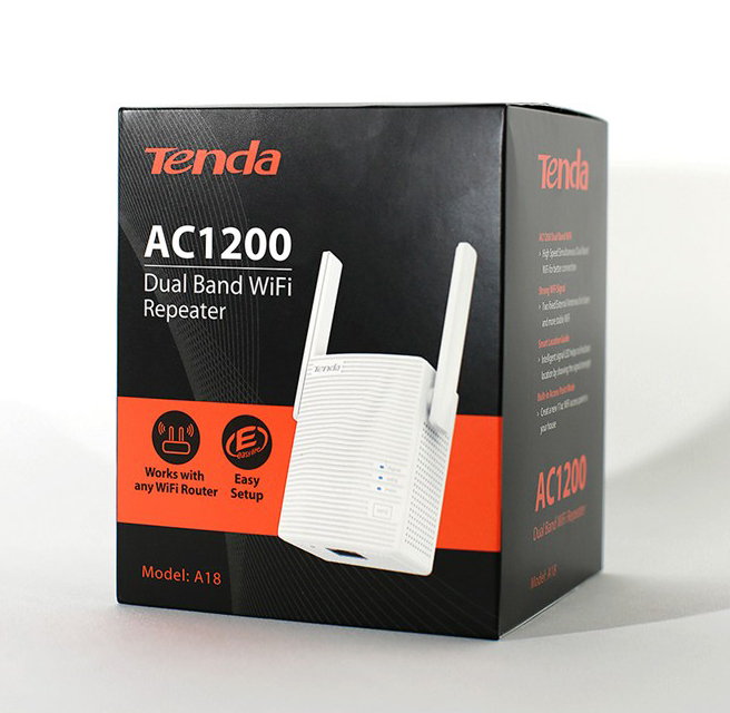 Repeater Tenda A18 Wi-Fi range extender (repeater) AC1200, 1x FE