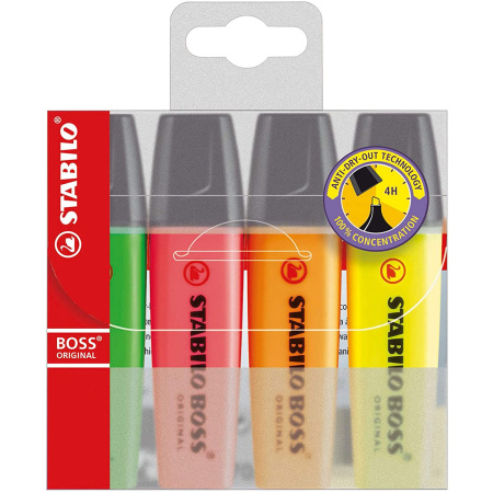 Evidenziatore Stabilo Boss Originale 4 Colori