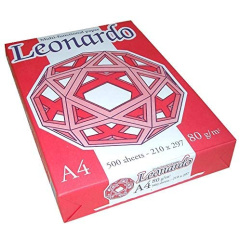 FABRIANO Risma Fotocopie Leonardo A4 80 Gr. (1 Risma da 500 Fogli)